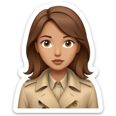 Women with brown heir in trench sticker