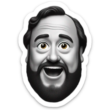 Hyperrealist dramatic pavarotti singing sticker
