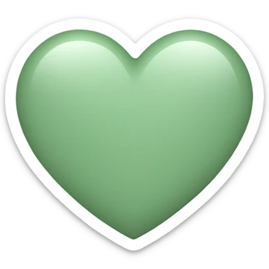 Sage green heart sticker