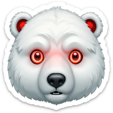 A different, creepy polar bear emoji that can be copied sticker