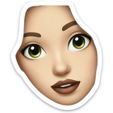 white girl with wavy long black hair and juicy lips sticker