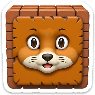 a furry brick sticker
