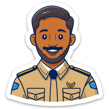 Scout leader uk diverse with beard sticker