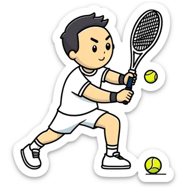 man playing tennis sticker