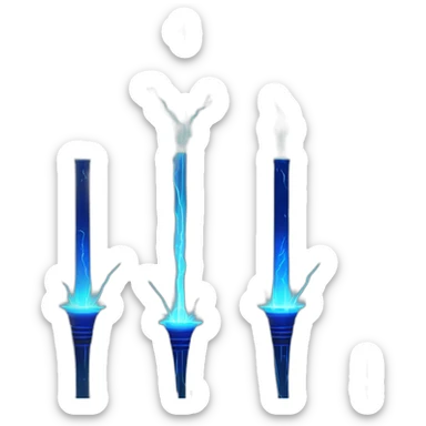 Tesla coil with blue electricity sparks from the prestige sticker