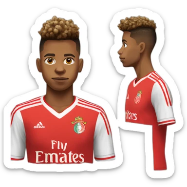 David Neres with Benfica jersey but sad and stoic sticker
