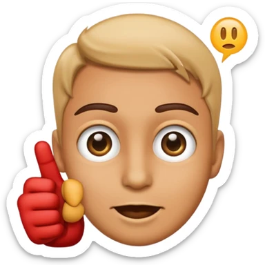 Emoji points to his eyes to create look at my eyes emoji sticker