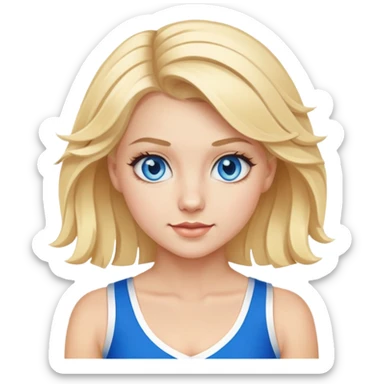 cheerleader, blonde, blue eyes sticker