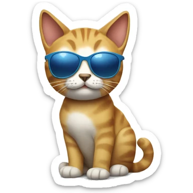 Cat with sunglasses sticker