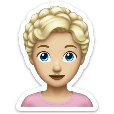 blonde short haired woman with blue eyes sticker