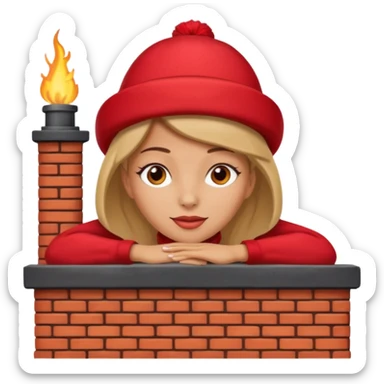 Female lie down on a chimney sticker