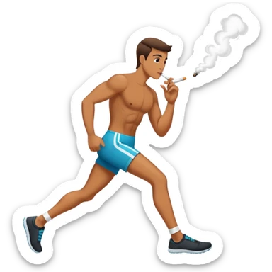 Entrenamiento de piernas fumando un porro sticker