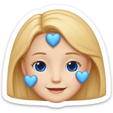 Head emoji clasic 🥰of love with blue hearts sticker