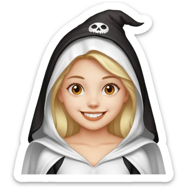girl with Halloween white costumes sticker