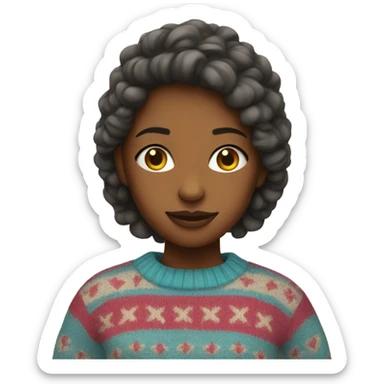 Girl with funky sweater sticker