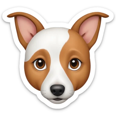 a fully white jack russell the size of a kelpie with light brown ears and a light brown patch on one eye sticker