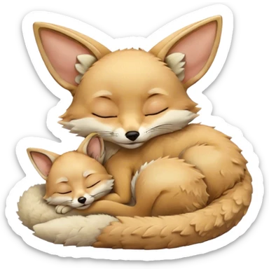 a fennec sleeping sticker