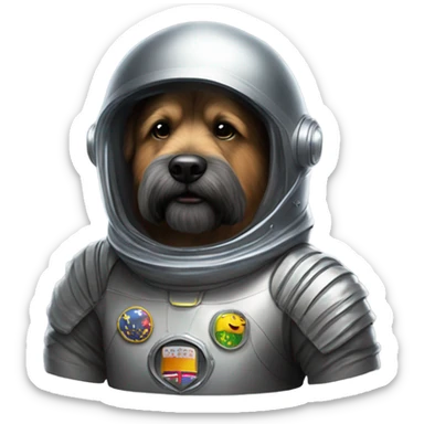 Bouvier des Flanders in a space suit sticker