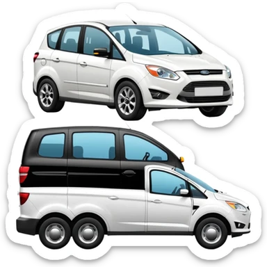 white ford car c max being towed by a black towing truck sticker