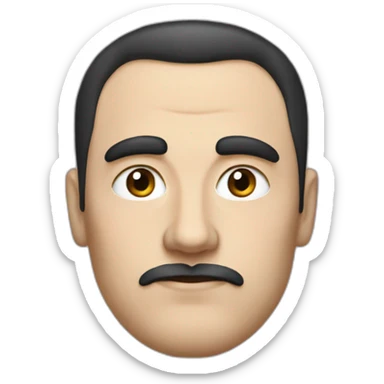 american-russian writer sergei dovlatov  with black hair and huge eyebrows sticker