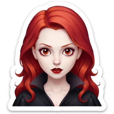 female vampire with red hair sticker