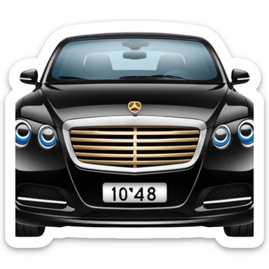 luxury car with Arabic license plate sticker