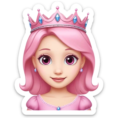 big eye cute pink princess, that you cant say no to sticker