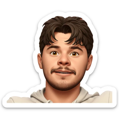 portrait of a young man sticker