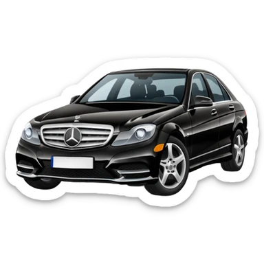 Crée-moi une voiture noire, berline, très classe Mercedes classe C. sticker