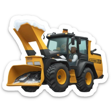 King driving a snow plow sticker