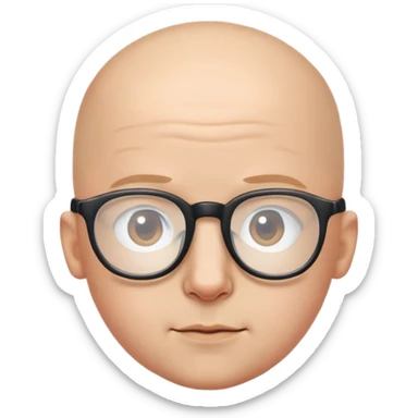 bald boy in glasses portrait sticker