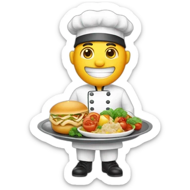 chef with a plate of food sticker