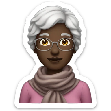 Beautiful darkskin old woman with scarf sticker