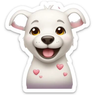 Happy animal with the little hearts sticker