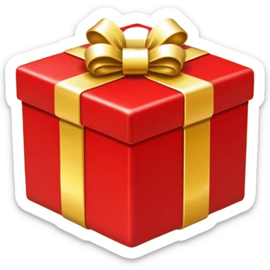 rococó caja de regalo rojo con dorado sticker