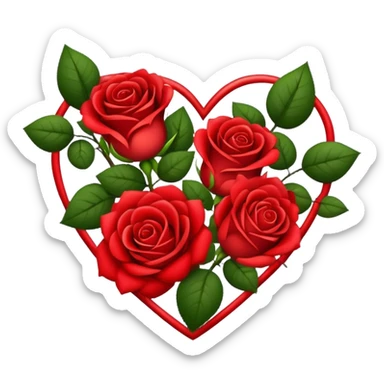 Cœur avec des roses  sticker