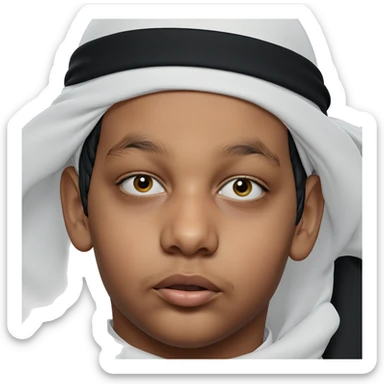 portrait of a veiled boy sticker