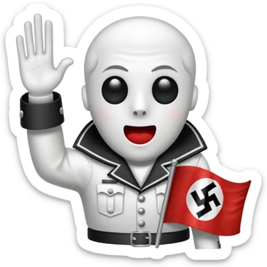 A ghost siéging heil with nazi band on arm sticker