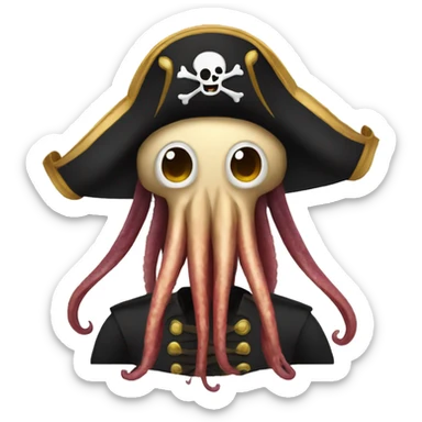 Octupus-pirate-hat sticker
