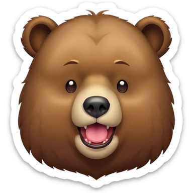 The face of a bear playing dead with eyes closed and tongue out  sticker