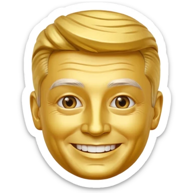 president of ukraine is gold, his skin made from gold sticker