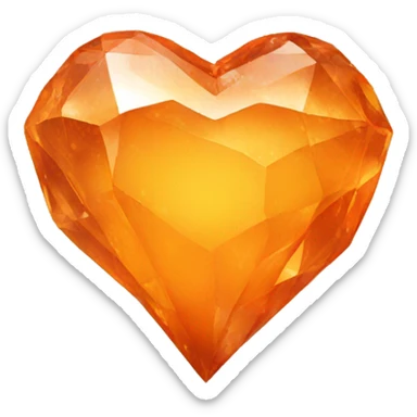 Orange crystal heart sticker