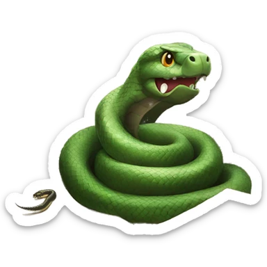 snake sitting on top of a pile of boxes like dragon on its treasure sticker