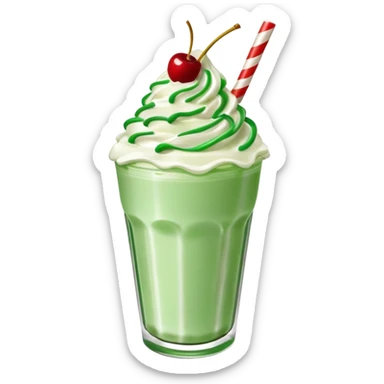 Make a Christmas tree milkshake sticker
