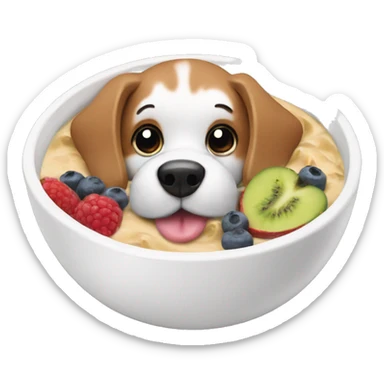 Dog eating smoothie bowl sticker