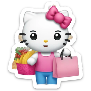 hello kitty shopping sticker