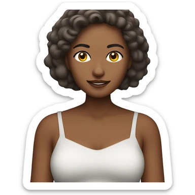 Braun haarige frau mit katze sticker