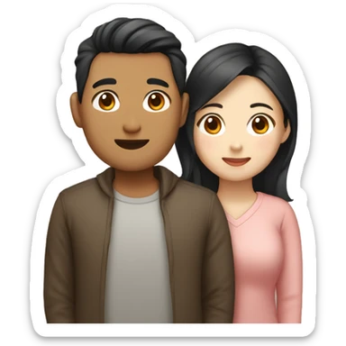 Indonesian and korean international couple sticker