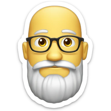 geek beard man sticker