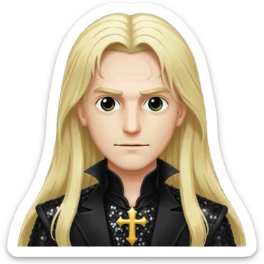 Count Alucard with long blonde hair and black sequin outfit sticker